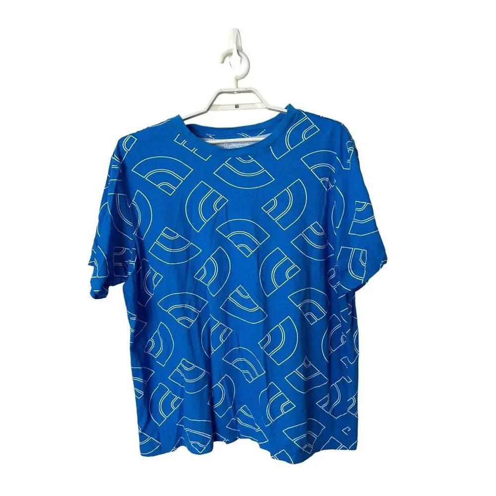 The North Face sz XL Optic Blue Halfdome Outline Prints/s aop‎ box fit tee